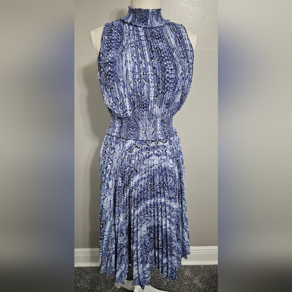 Nanette Lepore Blue Snake Print Maxi Dress
